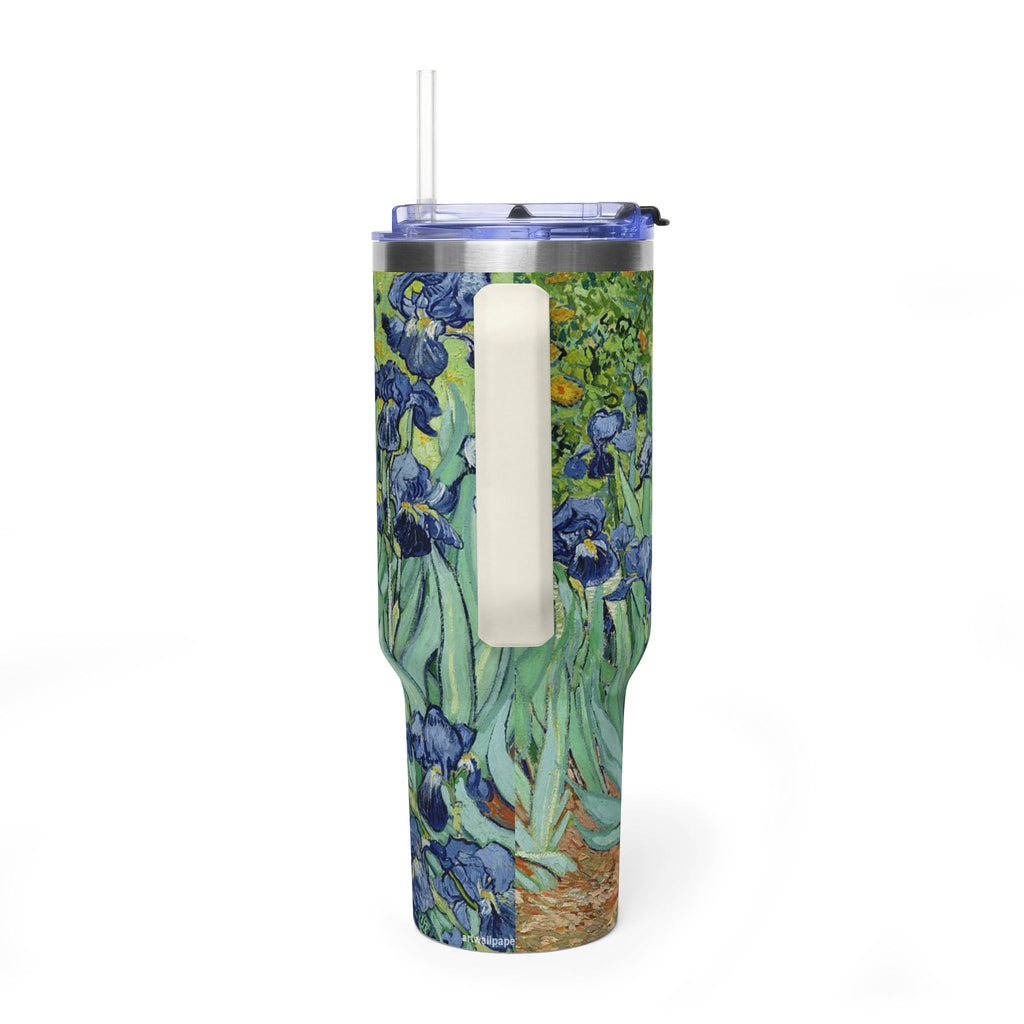 40oz Vacuum Tumbler — Van Gogh Irises Insulated Travel Mug
