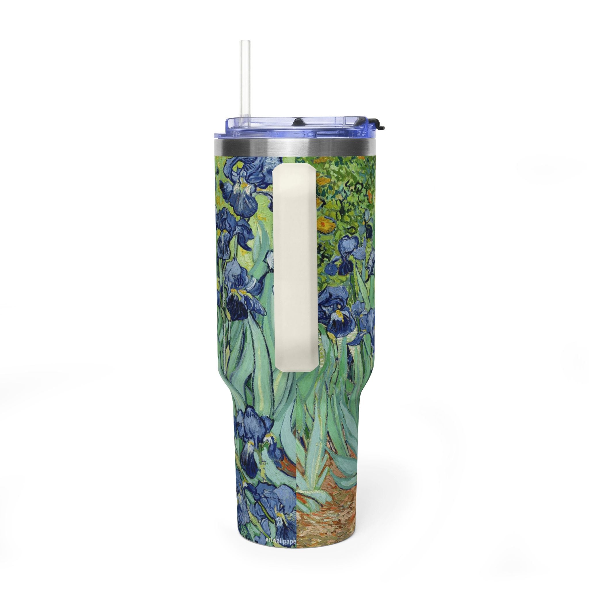 40oz Vacuum Tumbler — Van Gogh Irises Insulated Travel Mug