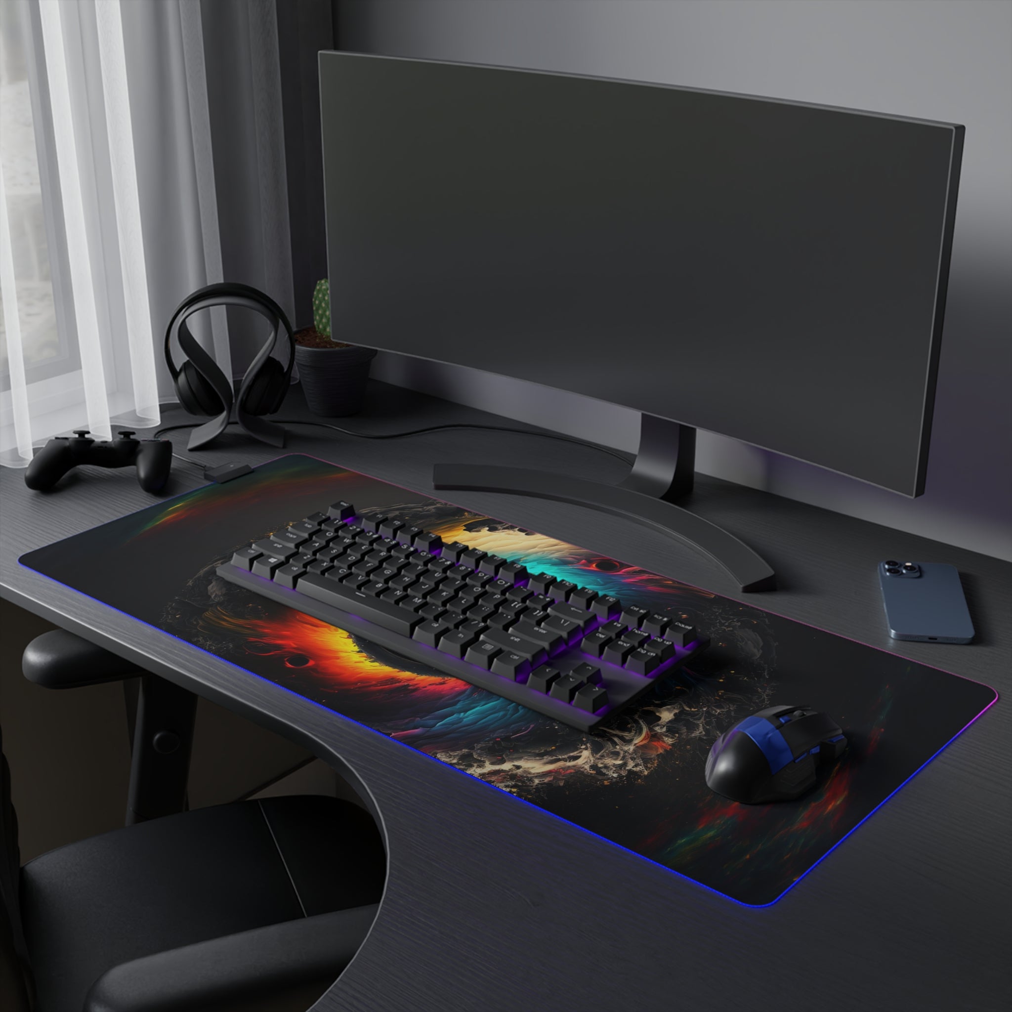 LED Gaming Mouse Pad – Colorful Eye RGB Desk Mat