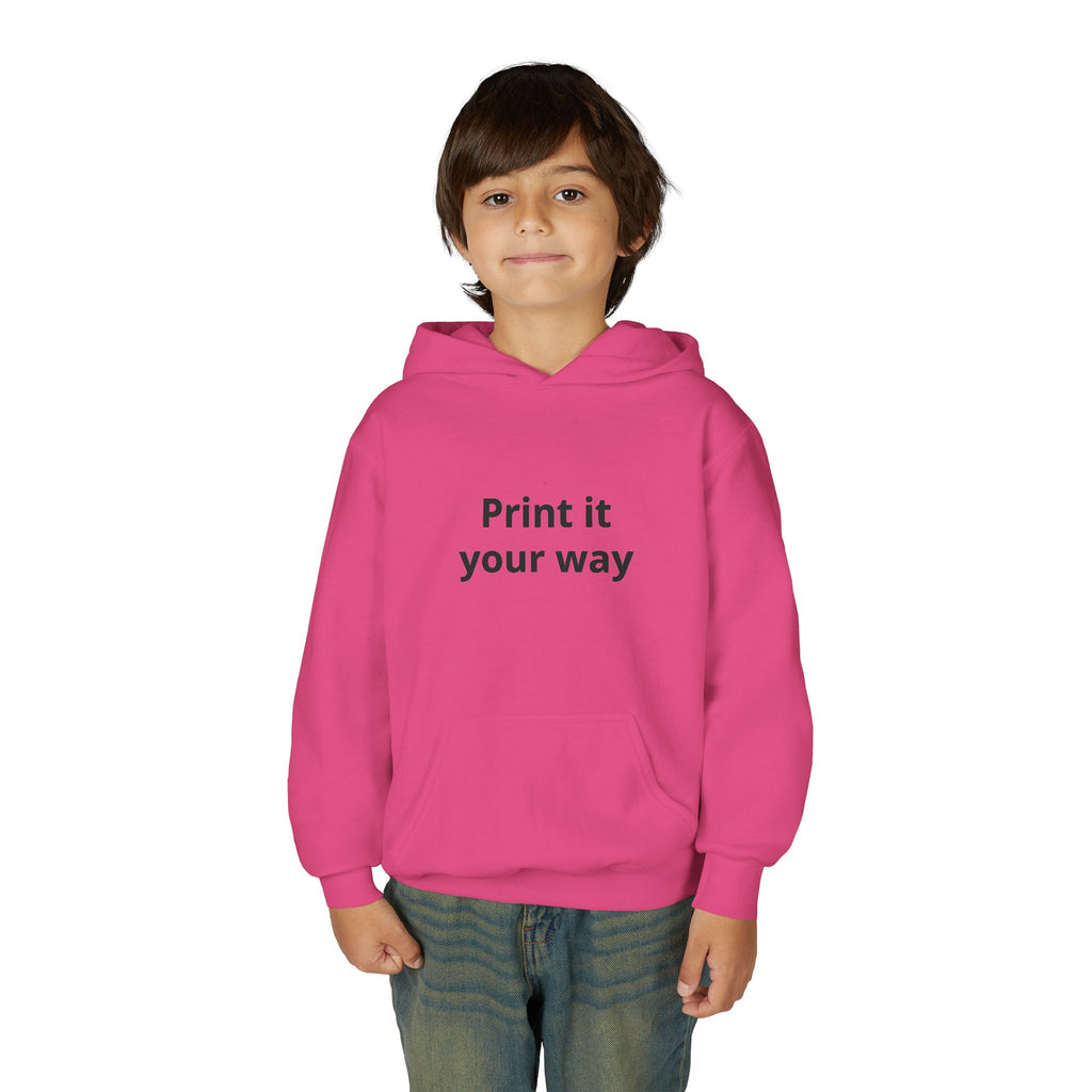 Youth Customizable White Hoodie - "Print it your way" Pullover