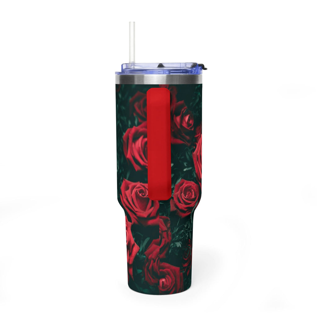 Rose Pattern 40oz Vacuum Tumbler – Insulated Floral Travel Mug