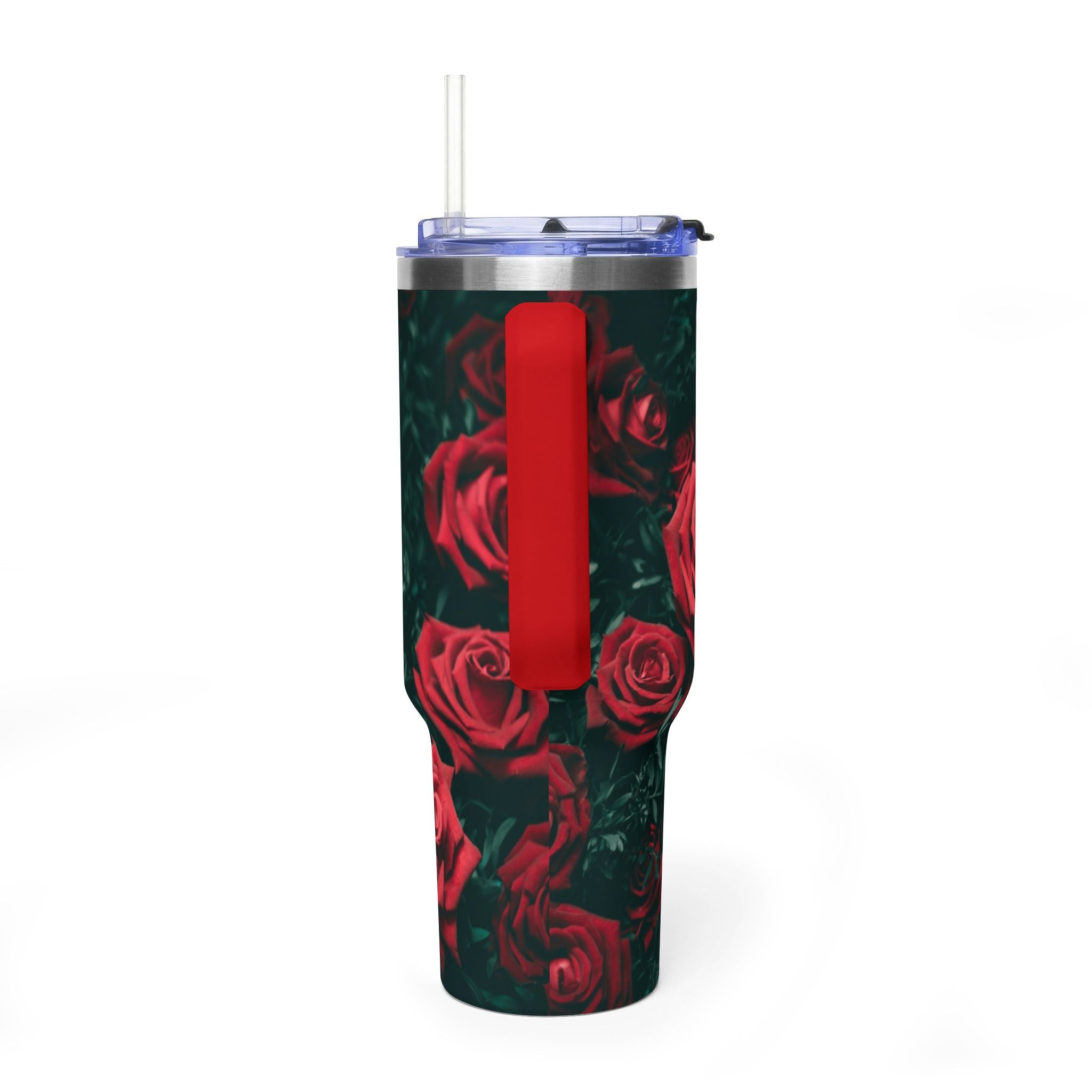Rose Pattern 40oz Vacuum Tumbler – Insulated Floral Travel Mug
