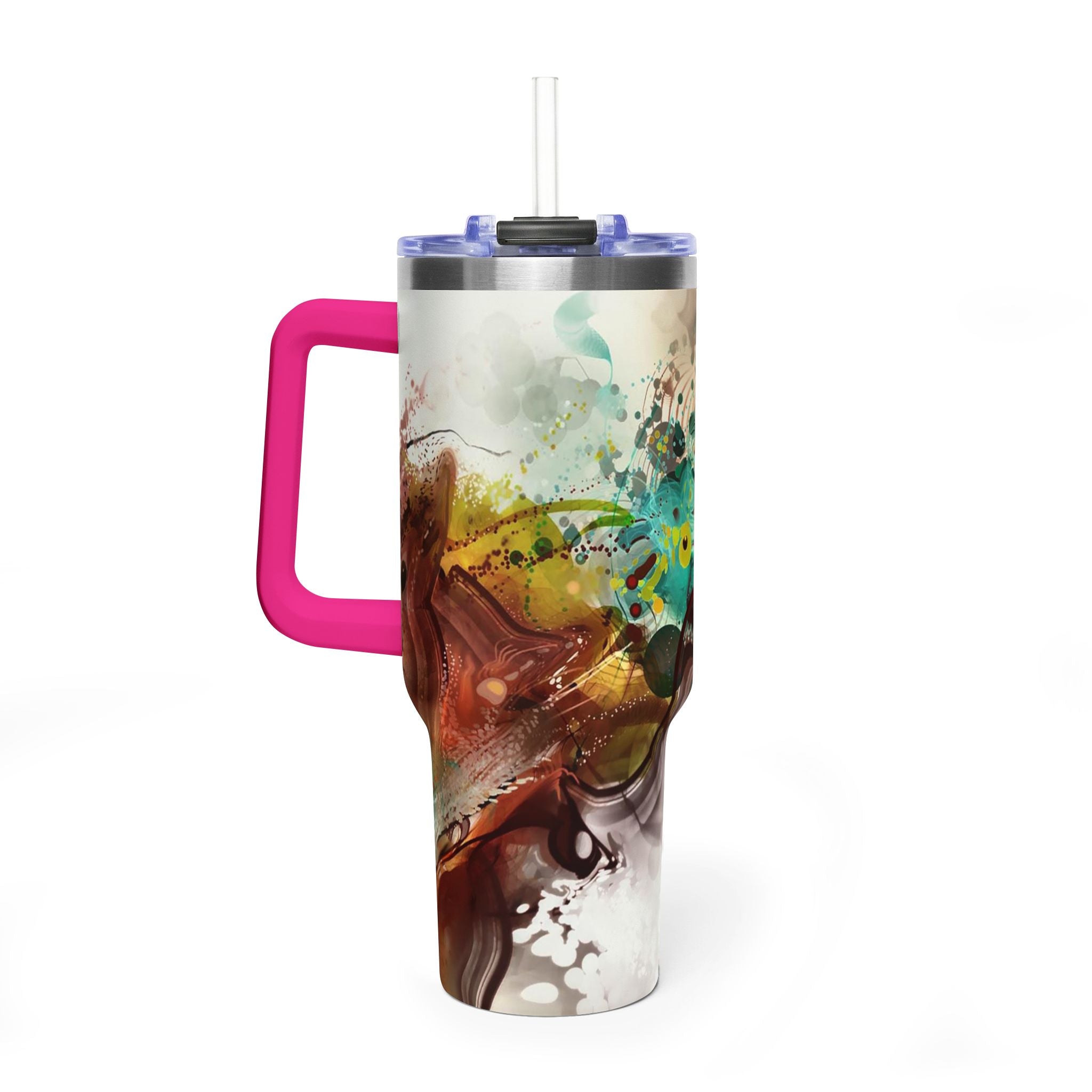 40oz Floral Abstract Vacuum Tumbler - Insulated Travel Cup