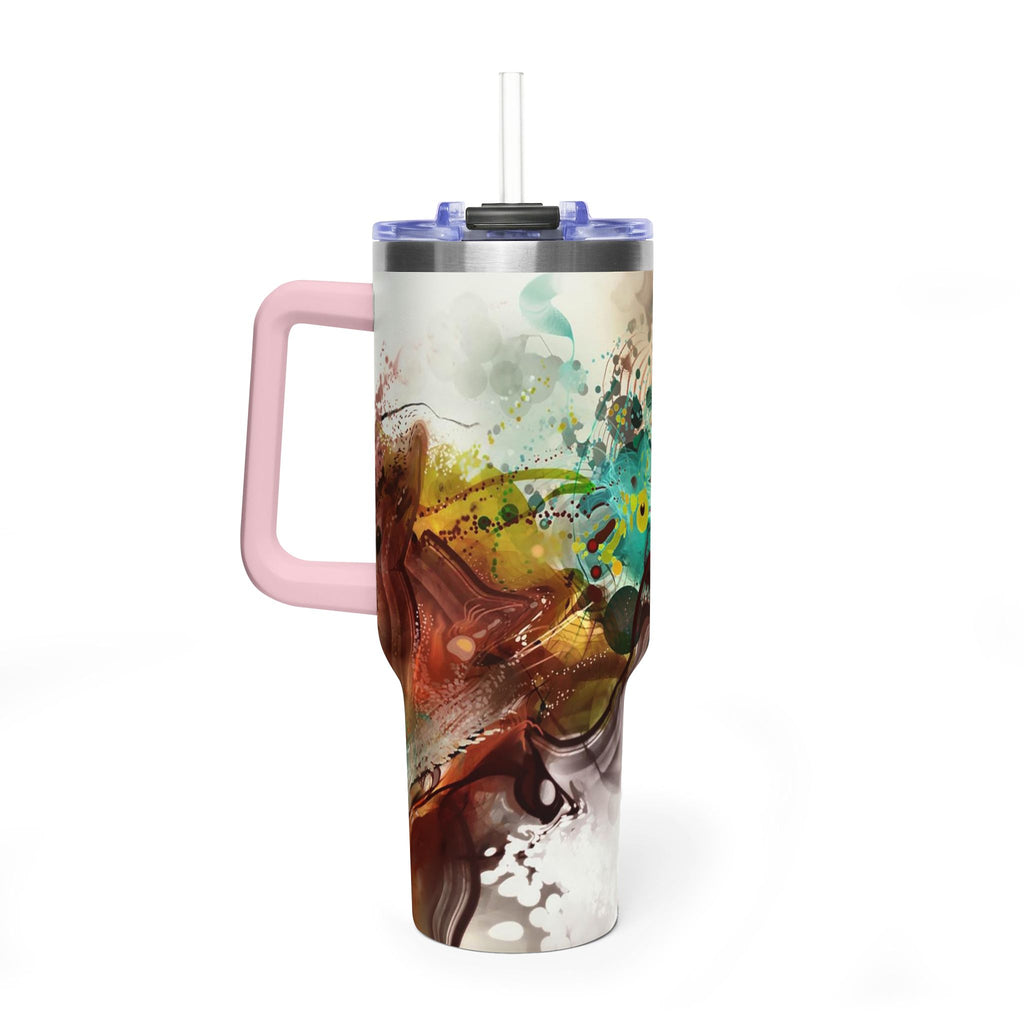 40oz Floral Abstract Vacuum Tumbler - Insulated Travel Cup