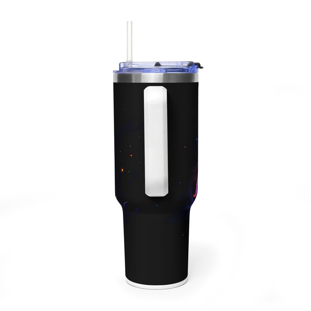40oz Thermal Tumbler — Neon Flame Fox Design
