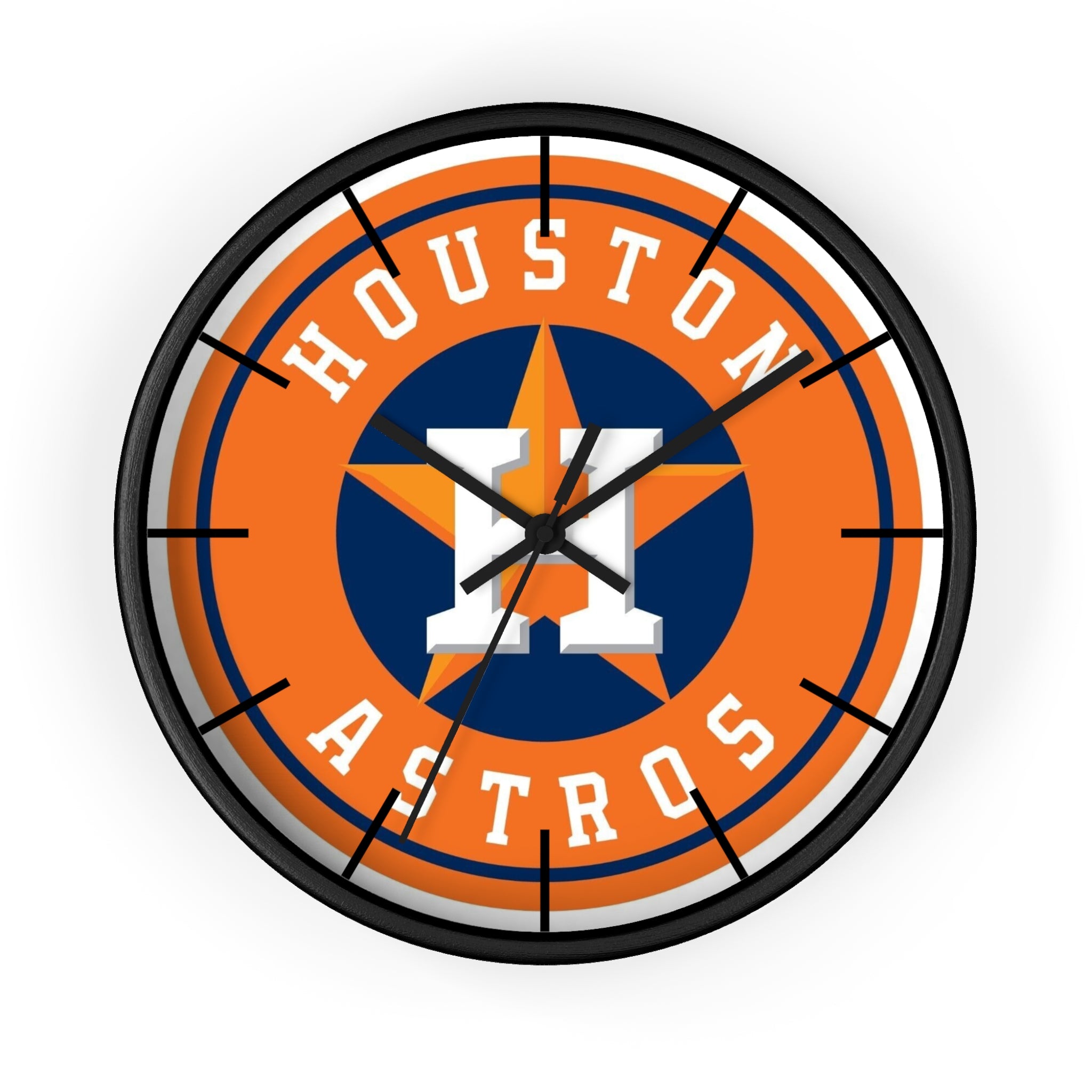 Houston Astros Wall Clock — Retro Team Logo Baseball Clock for Fans