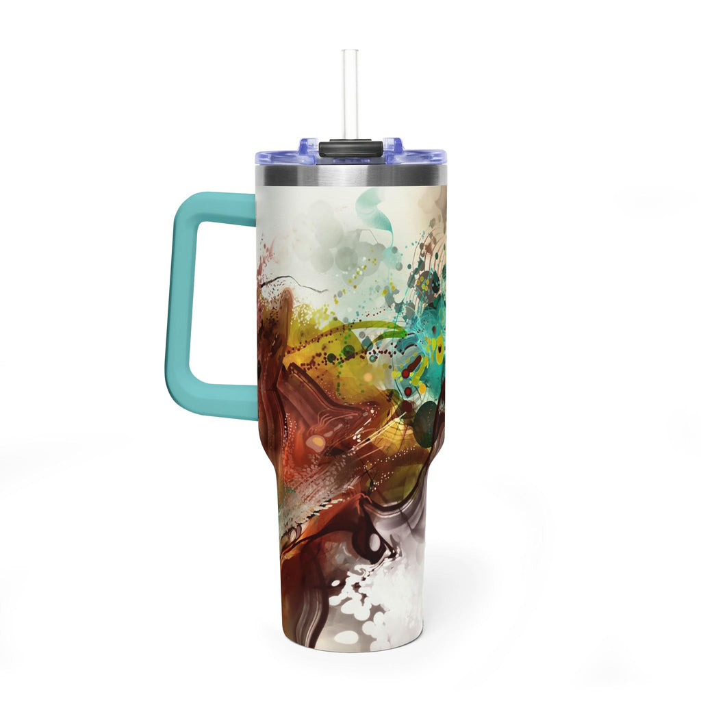 40oz Floral Abstract Vacuum Tumbler - Insulated Travel Cup