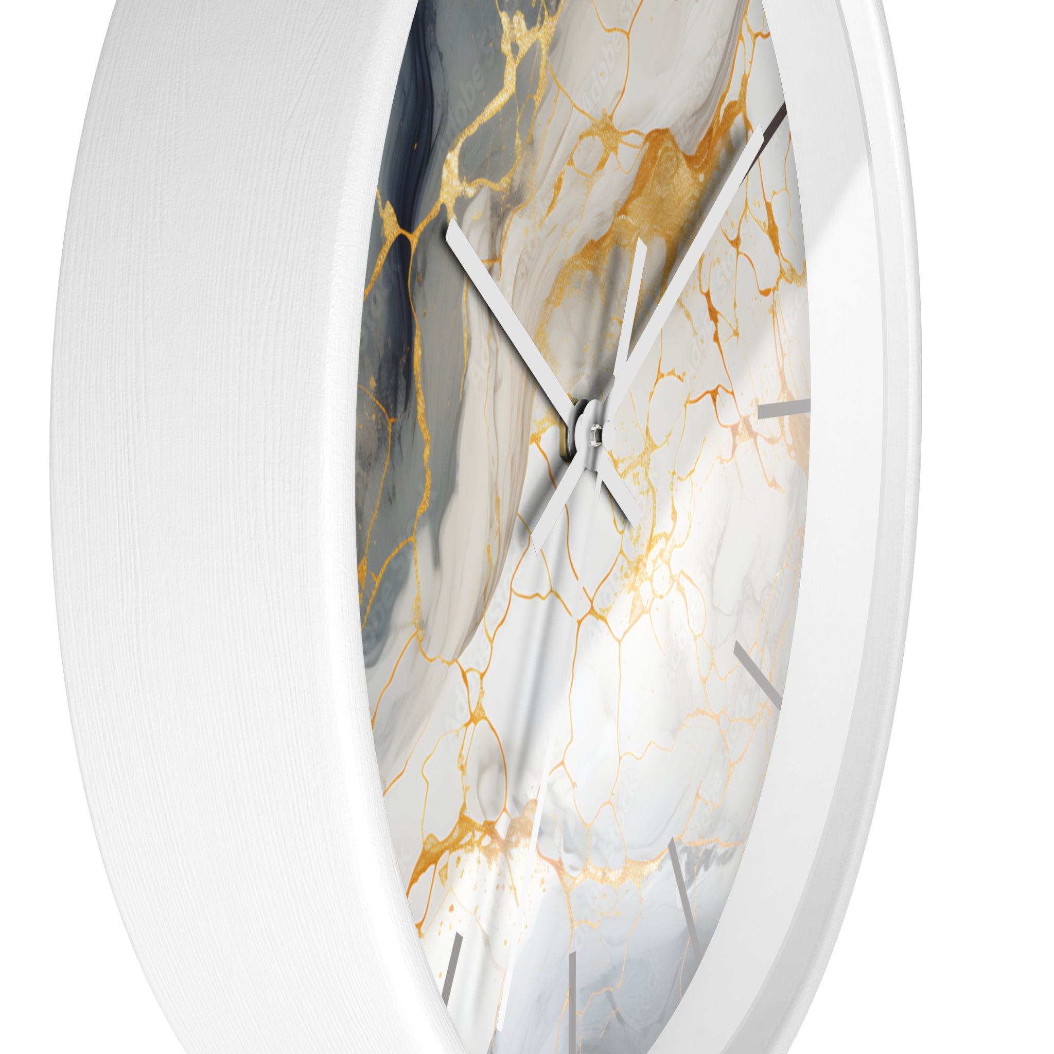 Marble Gold Accent Wall Clock — Elegant Modern Home Decor