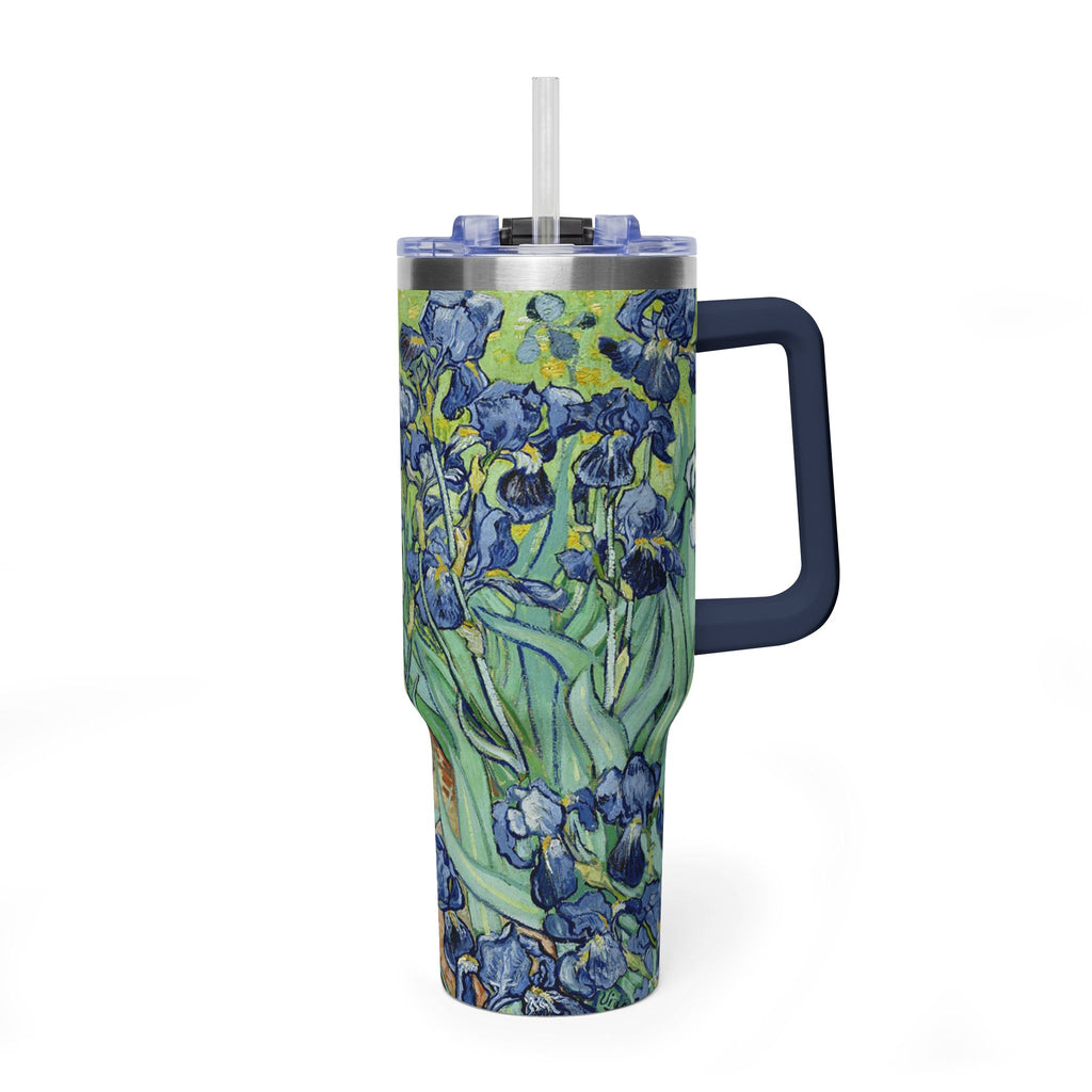 40oz Vacuum Tumbler — Van Gogh Irises Insulated Travel Mug