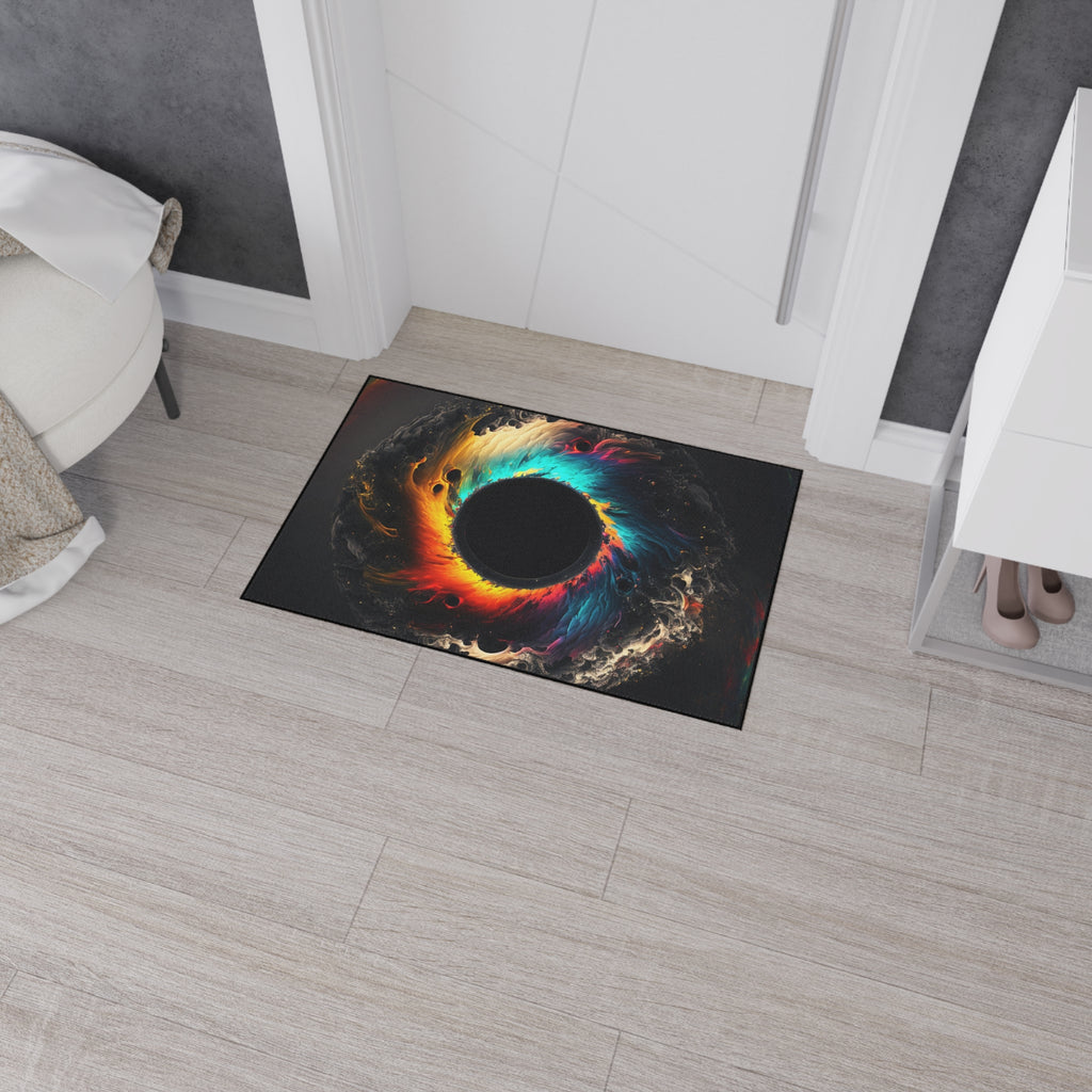 Vibrant Abstract Black Hole Design-Heavy Duty Rug
