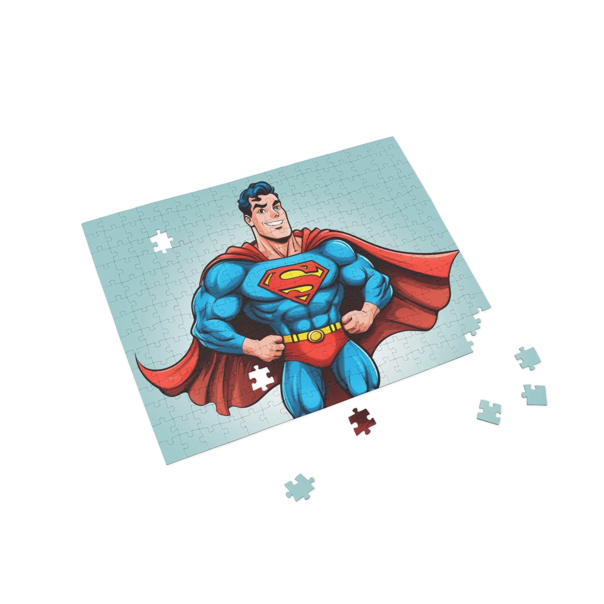 Superhero Jigsaw Puzzle — Retro Superman Illustration (96/252/500/1000 pcs)