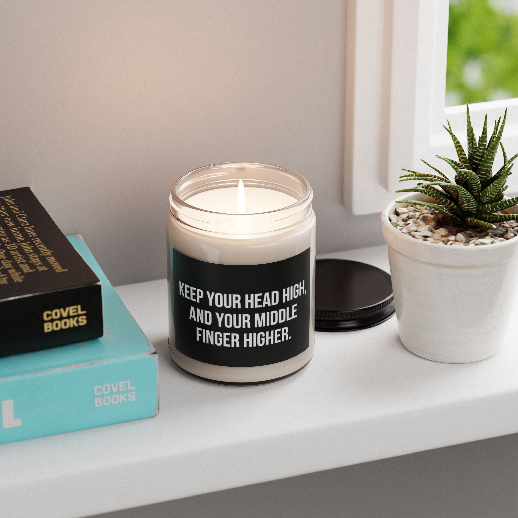 Keep Your Head High Soy Candle — 9oz Scented Jar (Keep Your Middle Finger Higher)