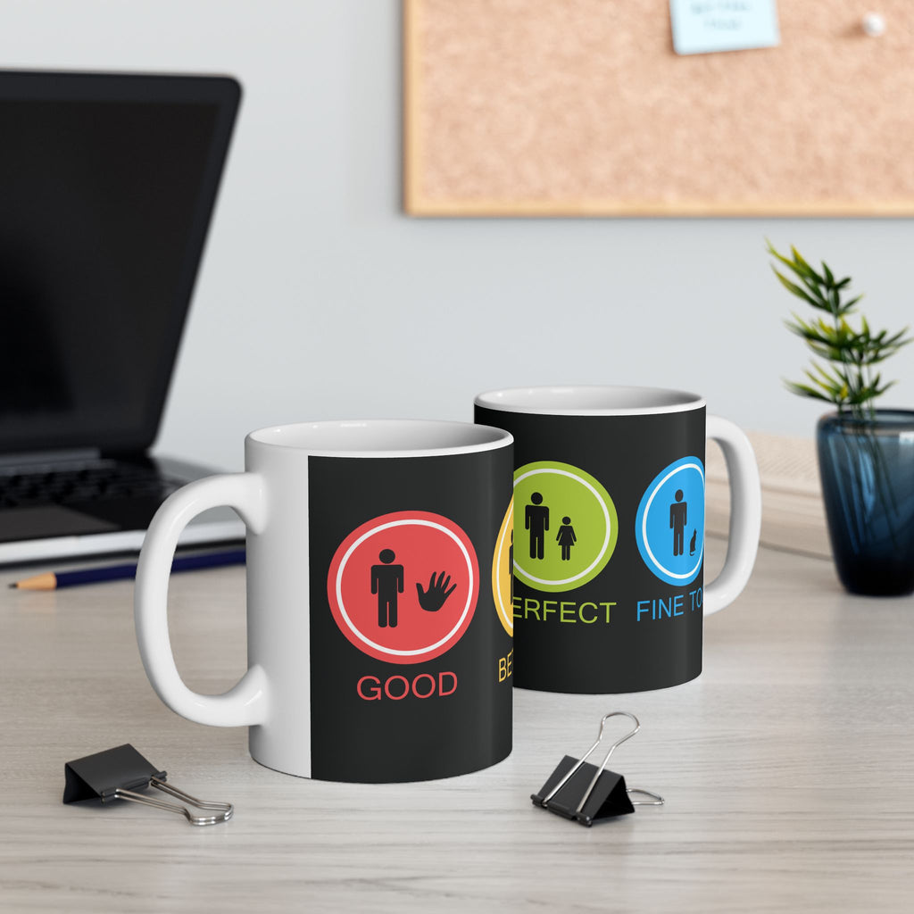 Funny Relationship Icon Ceramic Mug — 'Better/Perfect' Couples Humor Coffee Cup (11oz/15oz)