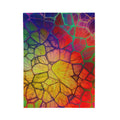Velveteen Plush Blanket – Psychedelic Rainbow Mosaic Throw