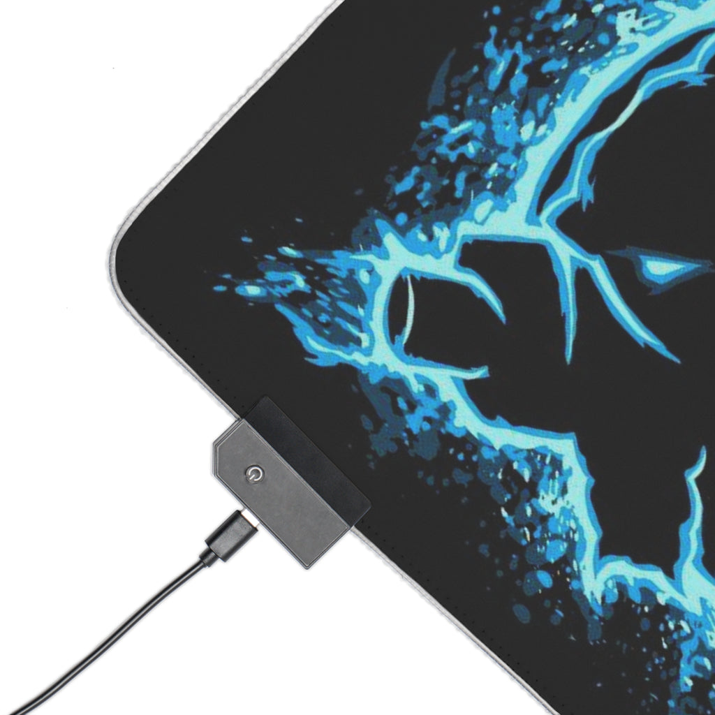 3 Element LED Gaming Mouse Pad — Fire/Water/Grass Icons, XXL Desk Mat for Gamers