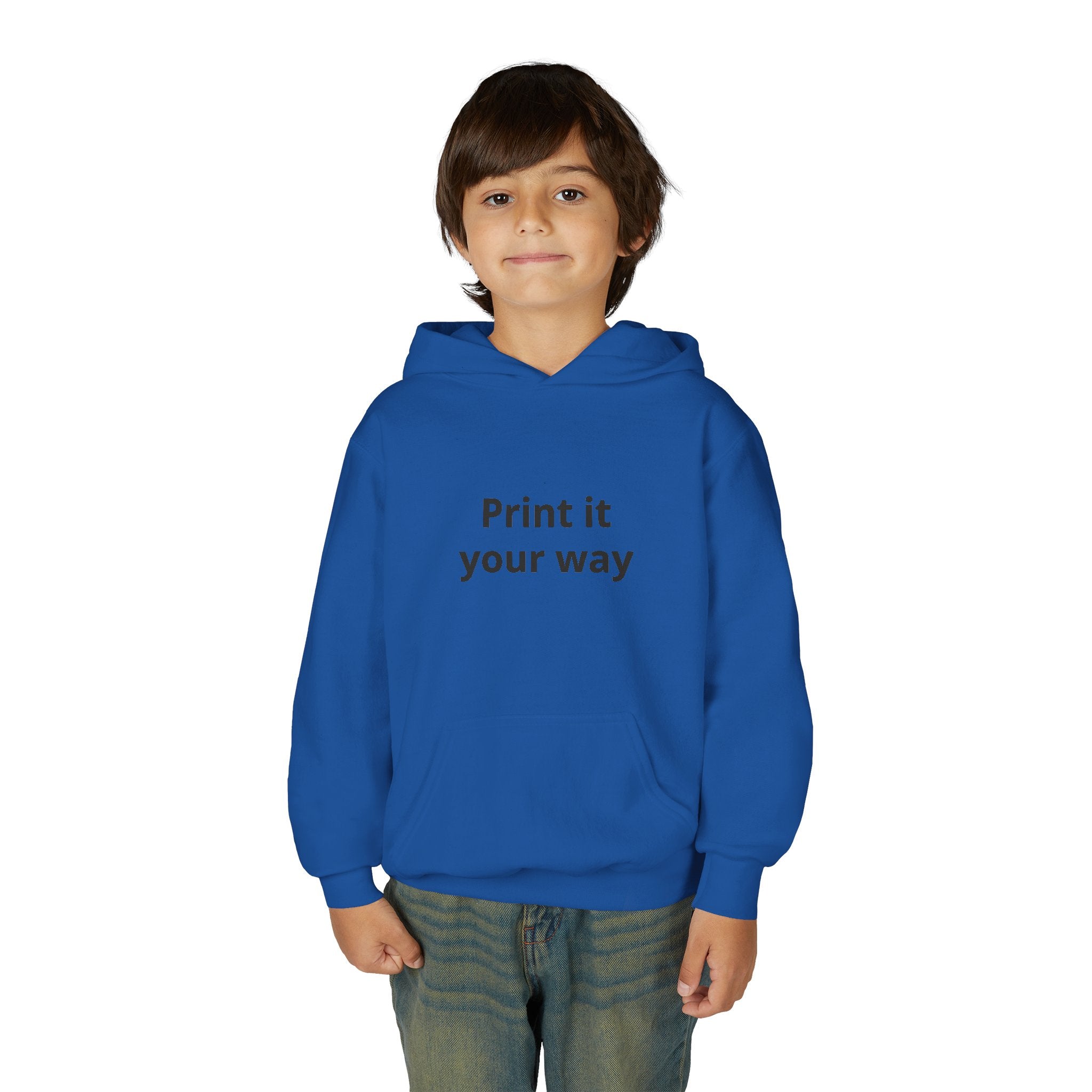 Youth Customizable White Hoodie - "Print it your way" Pullover