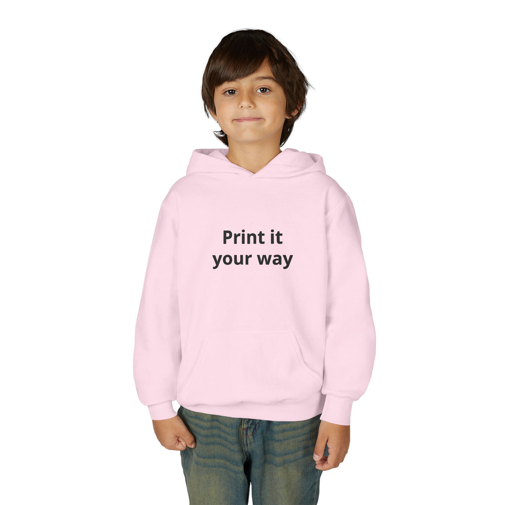 Youth Customizable White Hoodie - "Print it your way" Pullover
