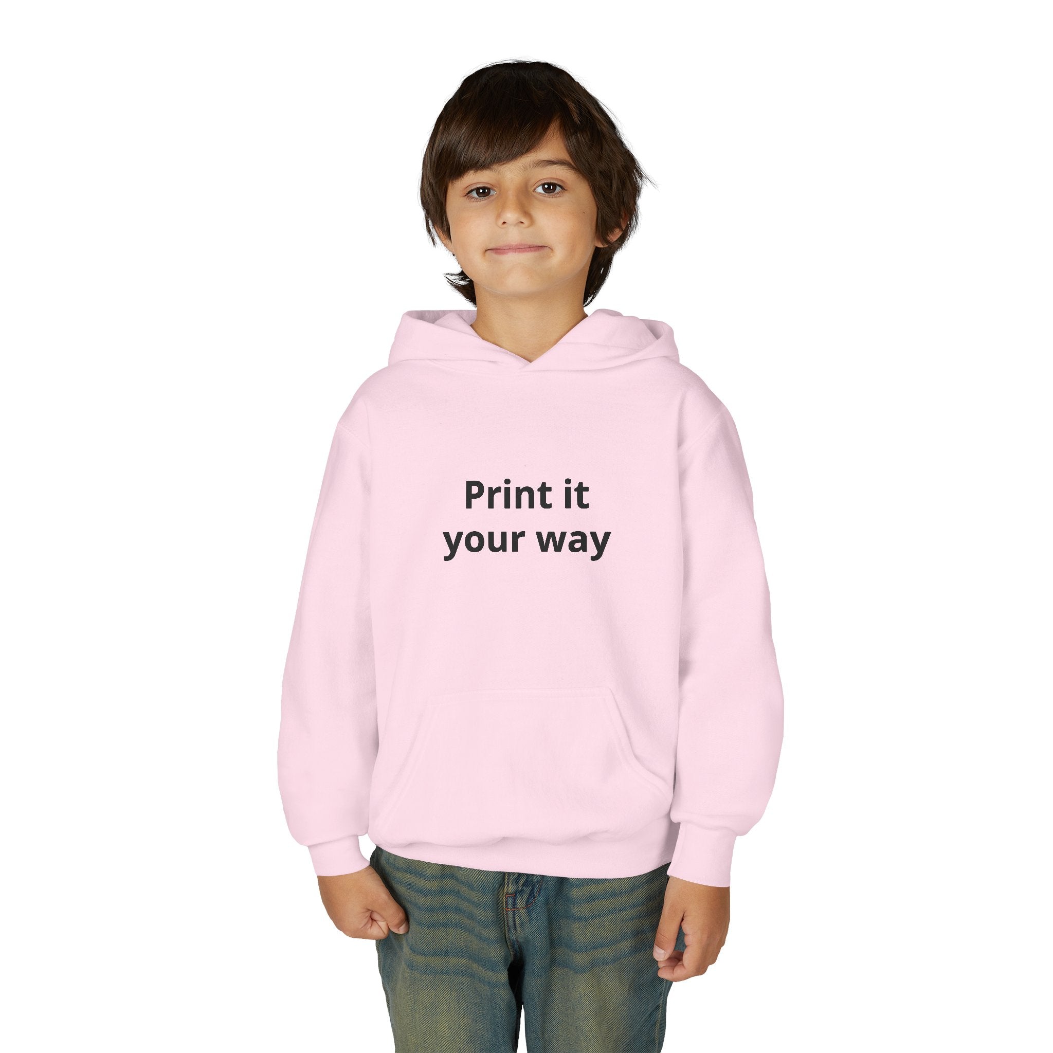 Youth Customizable White Hoodie - "Print it your way" Pullover