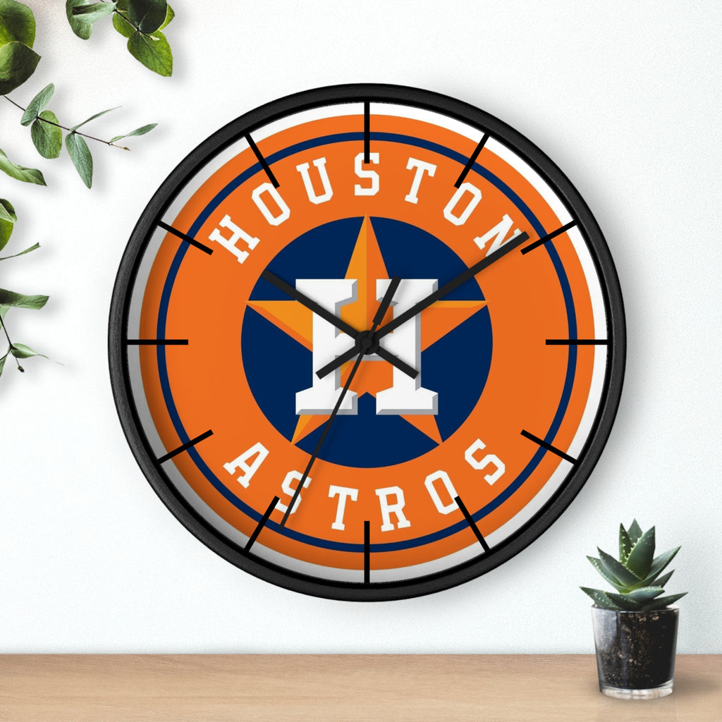 Houston Astros Wall Clock — Retro Team Logo Baseball Clock for Fans