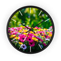 Floral Garden Wall Clock — Bright Daisy Meadow Decorative Clock