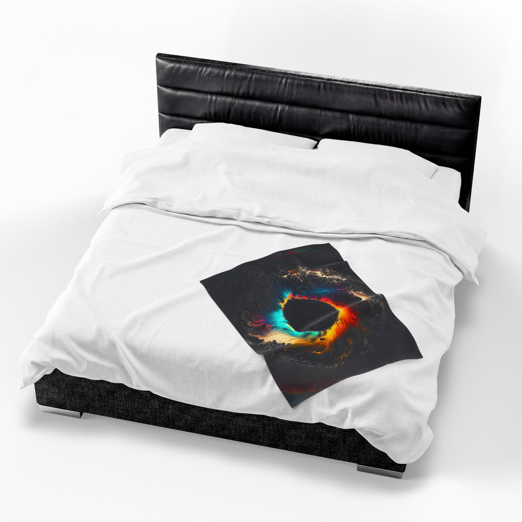Velveteen Blanket — Cosmic Color Eye Swirl Plush Throw