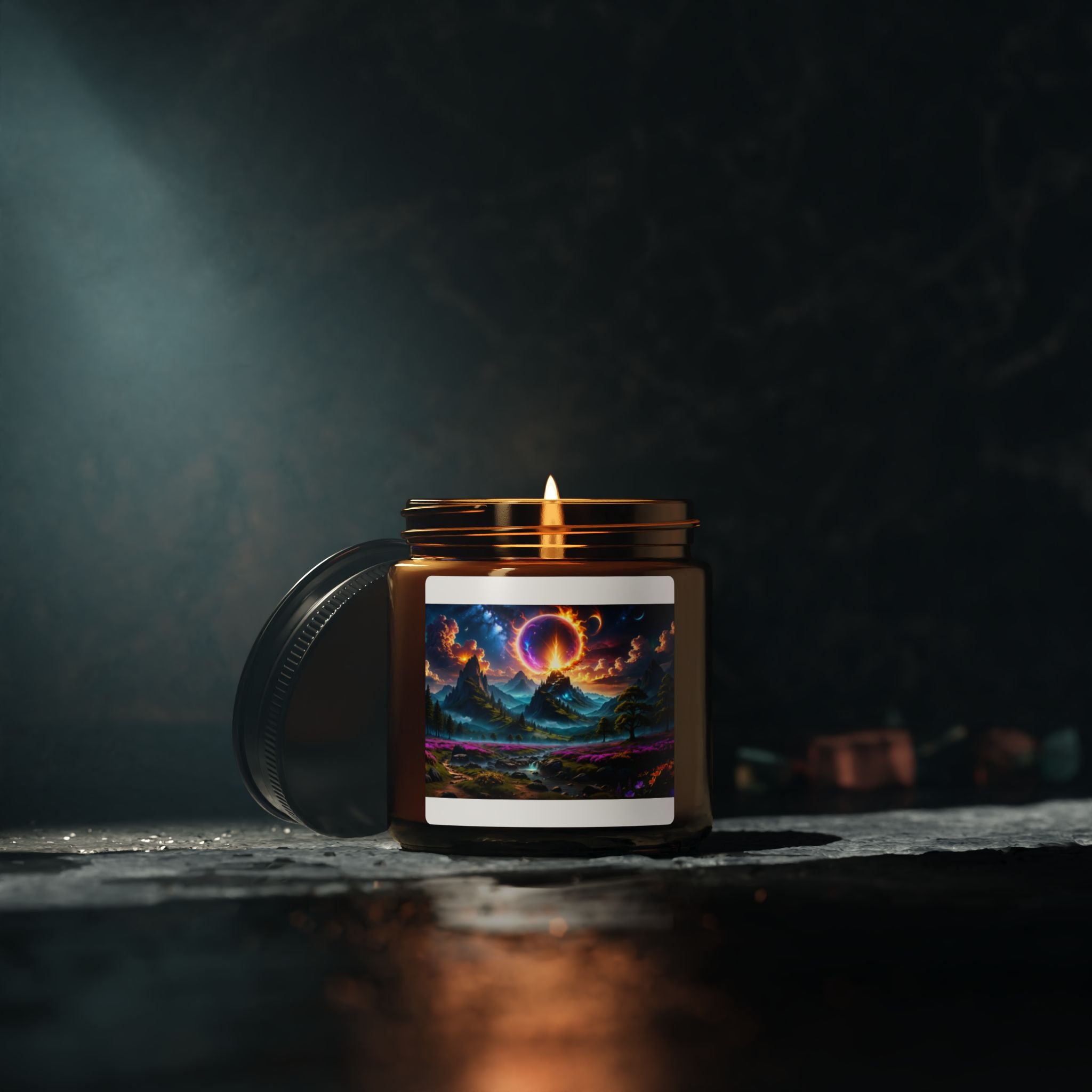 Mystic Eclipse Soy Candle — Amber Jar Aromatherapy Candle