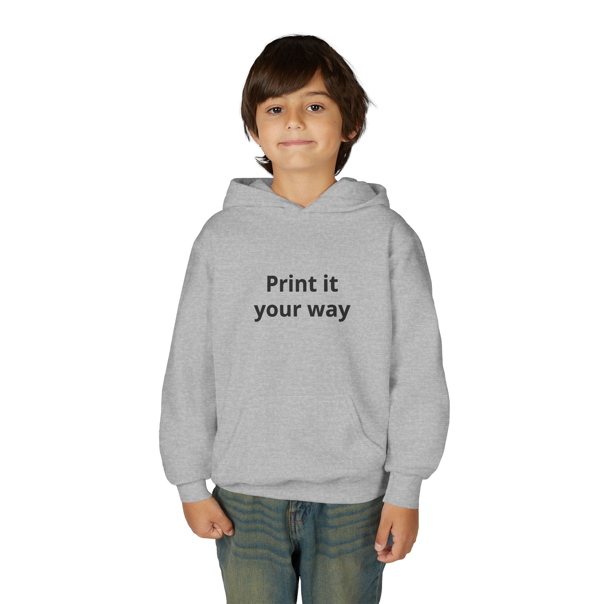 Youth Customizable White Hoodie - "Print it your way" Pullover