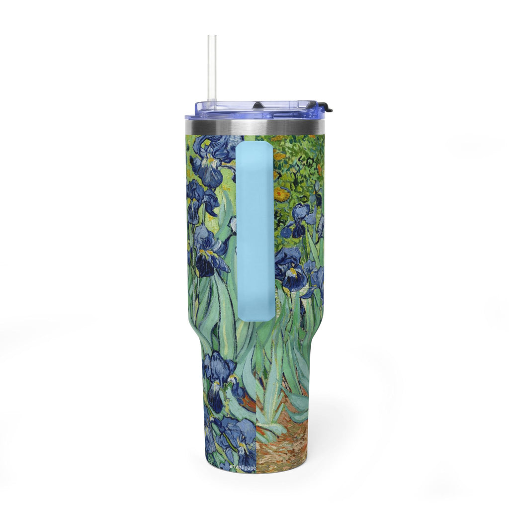 40oz Vacuum Tumbler — Van Gogh Irises Insulated Travel Mug