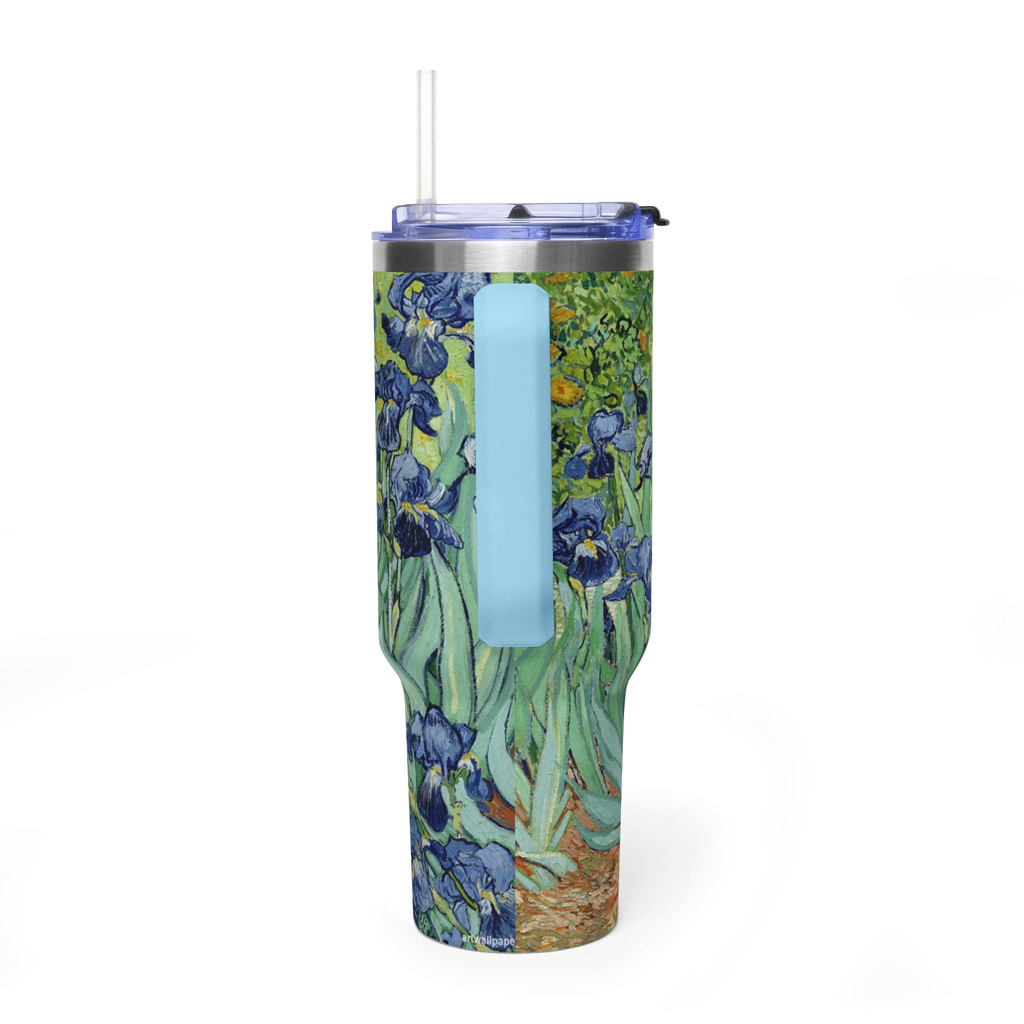 40oz Vacuum Tumbler — Van Gogh Irises Insulated Travel Mug