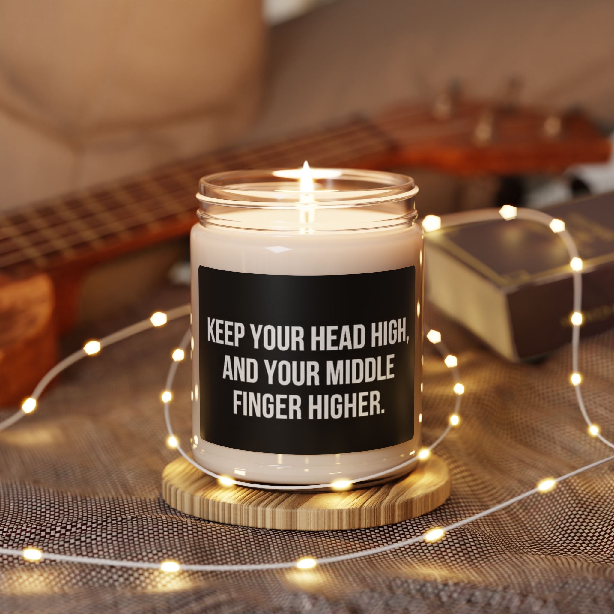 Keep Your Head High Soy Candle — 9oz Scented Jar (Keep Your Middle Finger Higher)