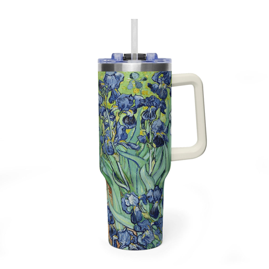 40oz Vacuum Tumbler — Van Gogh Irises Insulated Travel Mug