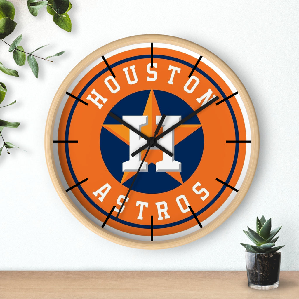 Houston Astros Wall Clock — Retro Team Logo Baseball Clock for Fans