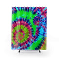 Tie-Dye Spiral Shower Curtain — Bright Neon Bathroom Décor