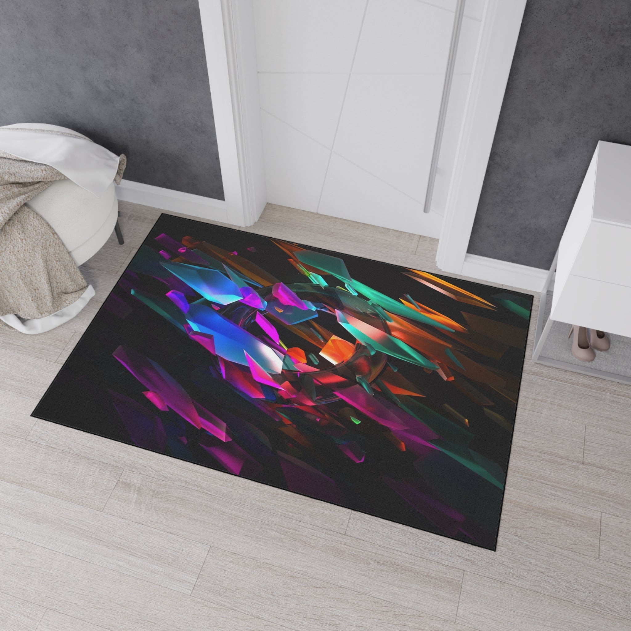 Abstract Neon Shards Heavy Duty Floor Mat –