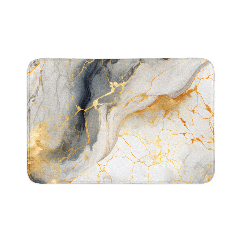 Marble Gold Bath Mat 3-Piece Set — Luxury Grey & Gold Marble Bathroom Rugs